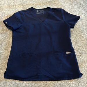 Figs Navy Two pocket Scrub Top - Small